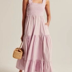 Abercrombie Lavender Maxi Dress with Smocked Bodice